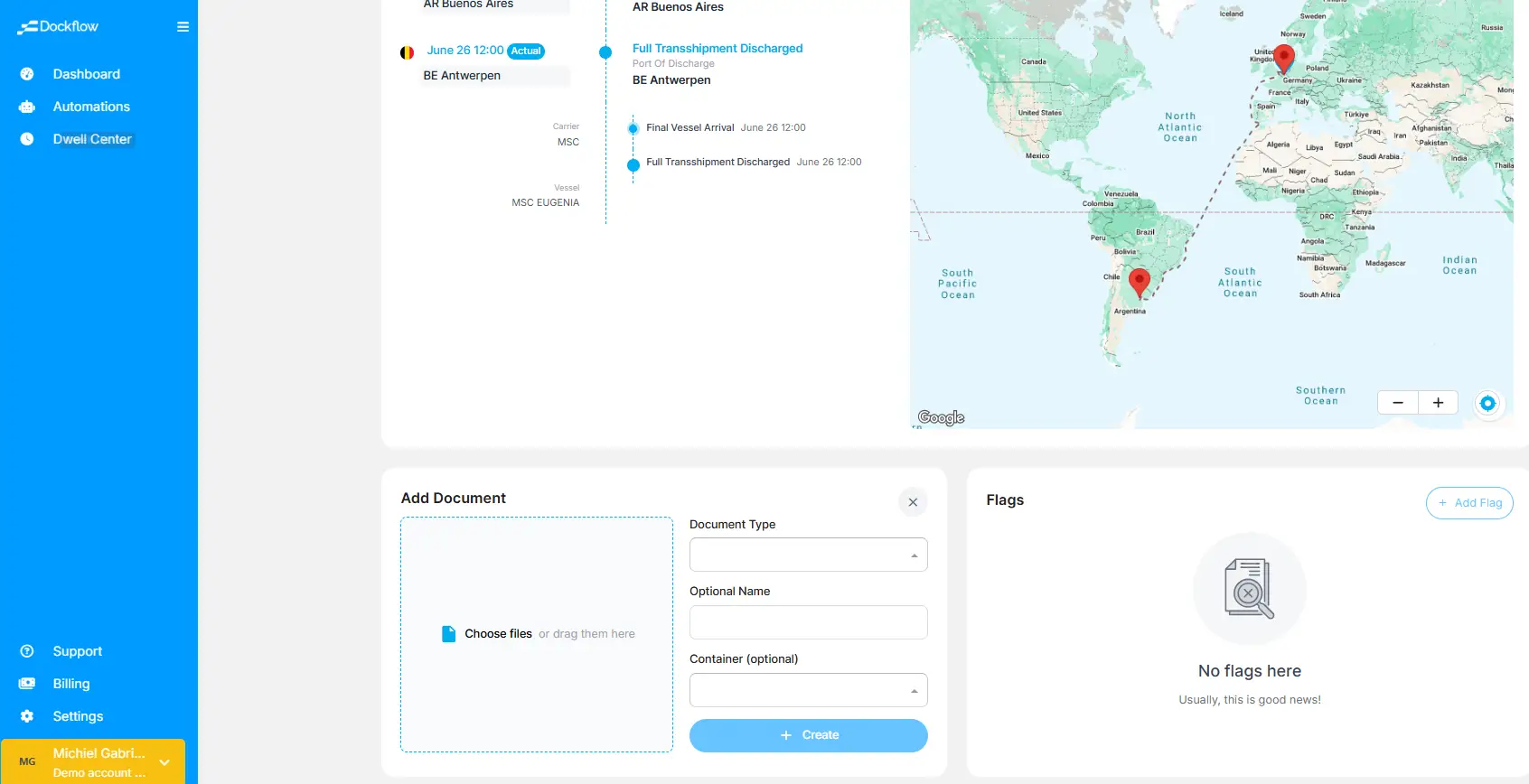 Dockflow Document Sharing Page